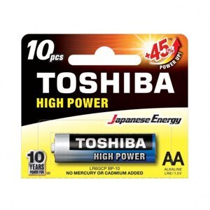 Ceruzová batéria AA (LR6), 1,5 Volt, 10 kusov, odolná, batéria, High Power, TOSHIBA