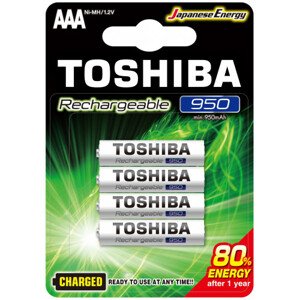 Ceruzová batéria AAA (LR03), 1,2 Volt, 4 kusy, odolná, batéria, dobíjateľná, High Power, TOSHIBA