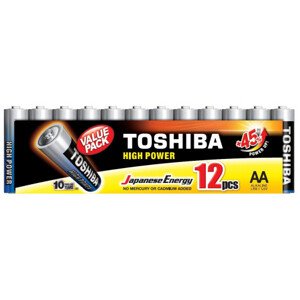 Ceruzová batéria AA (LR6), 1,5 Volt, 12 kusov, odolná, batéria, High Power, TOSHIBA