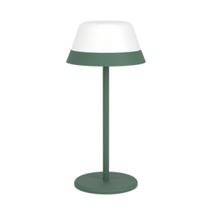 LED lampa, stolová, prenosná, zelená, zaoblená, dotykový spínač, stmievateľná, 2v1, RGB+WW, IP54, EGLO, MEGGIANO