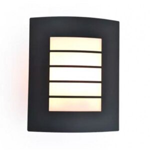 LED svetelné telo, bočné, s päticou E27, tmavo sivé, vonkajšie, IP44, LUTEC, SLIM