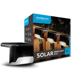 LED lampa set, 3 kusy, solárna, osvetlenie zábradlia, teplá biela, IP44, Modee