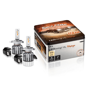 LED lampa, žiarovka, auto žiarovka, svetlomet, balenie 2 kusy, H4/R2/H19, 14 wattov, teplá biela, Plug&Play, OSRAM LEDriving, HL Vintage, OLDTIMER