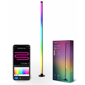 LED svietidlo, stojacia lampa, 135 cm, s diaľkovým ovládaním, RGB + IC (digitálne), reagujúca na hudbu, USB, WIFI/Infravermén, TUYA kompatibilná, LEDISSIMO AMBIENT LIGHT