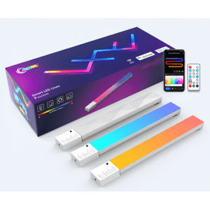 LED lampa set, 9 kusov, s diaľkovým ovládačom, RGB + IC (digitálne), stmievateľné, USB, WIFI/Bluetooth, TUYA, LEDISSIMO AMBIENT LIGHT