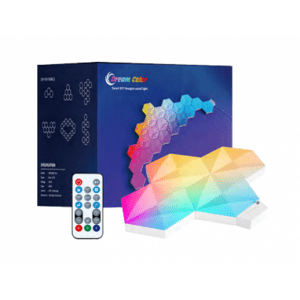 Digitálny RGB HEXALED set, 10 kusos, s diaľkovým ovládaním, USB, RGB + IC (digitálne), stmievateľný, WIFI/Bluetooth, TUYA, LEDISSIMO AMBIENT LIGHT