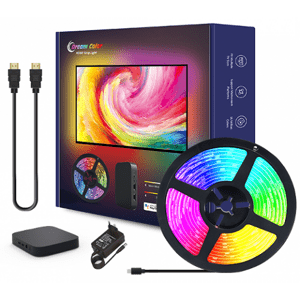 Sada digitálneho LED pásu s HDMI BOX-om, funkcia synchronizácie obrazu TV, RGB + IC (digitálny), 3,8 m, WiFi/Bluetooth, TUYA, LEDISSIMO AMBIENT LIGHT